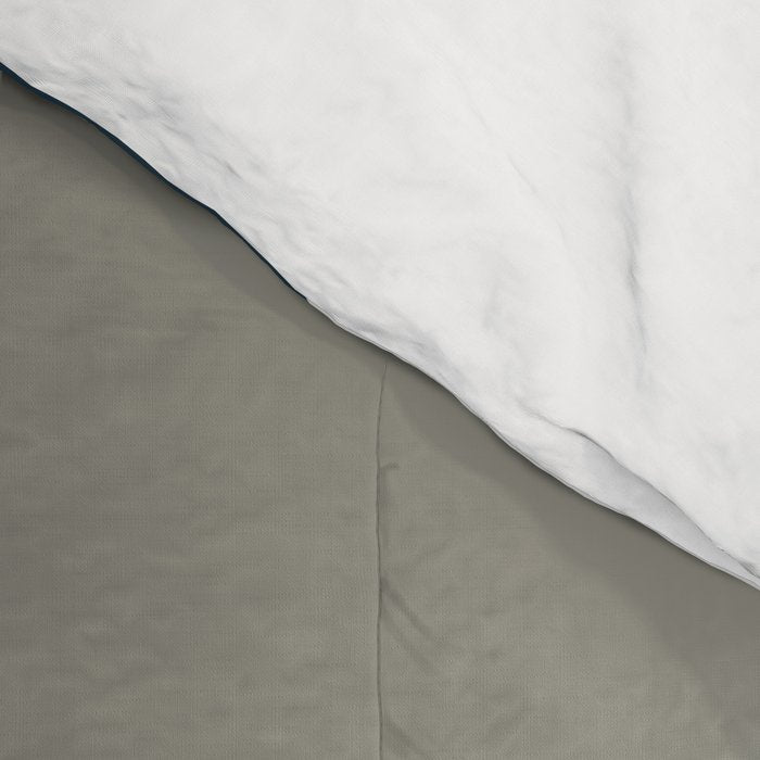 Liquid Swirl Abstract Pattern in Mustard, Navy, Gray, and White Comforter Gallery Image 4