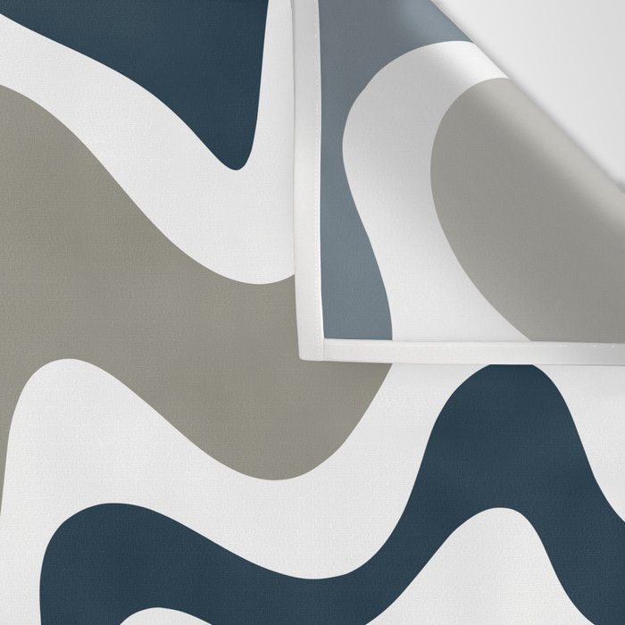 Liquid Swirl Abstract Pattern in Mustard, Navy, Gray, and White Wall Tapestry Gallery Image 3