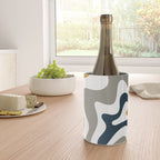 Liquid Swirl Abstract Pattern in Mustard, Navy, Gray, and White Wine Chiller Gallery Image 4