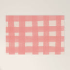 checks checks-pink rose Welcome Mat Gallery Image 1