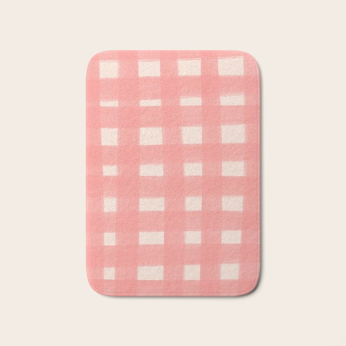 checks checks-pink rose Bath Mat Gallery Image 1