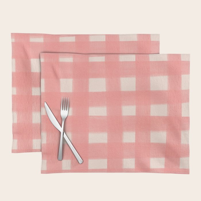 checks checks-pink rose Placemat Gallery Image 1