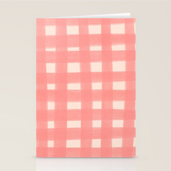 checks checks-pink rose Stationery Card Gallery Image 1