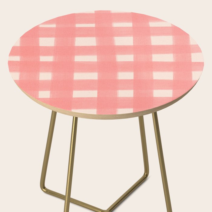checks checks-pink rose Side Table Gallery Image 2