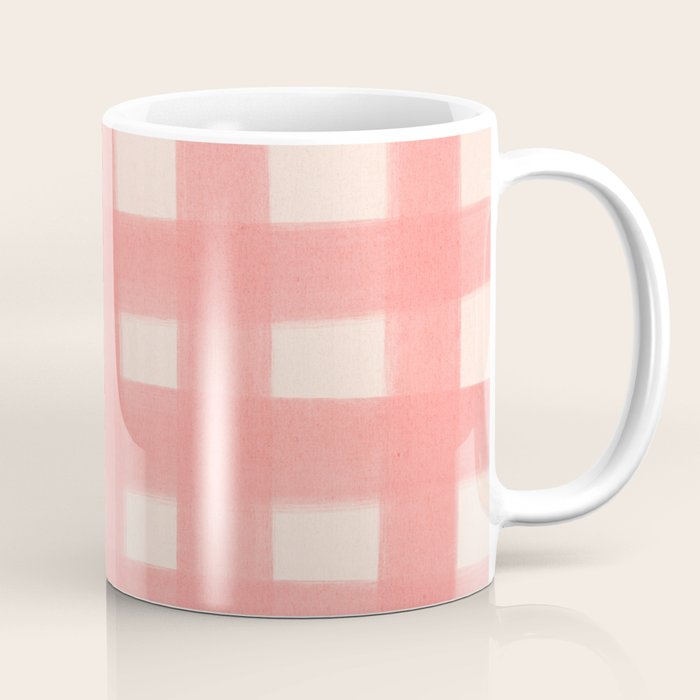 checks checks-pink rose Coffee Mug Gallery Image 1