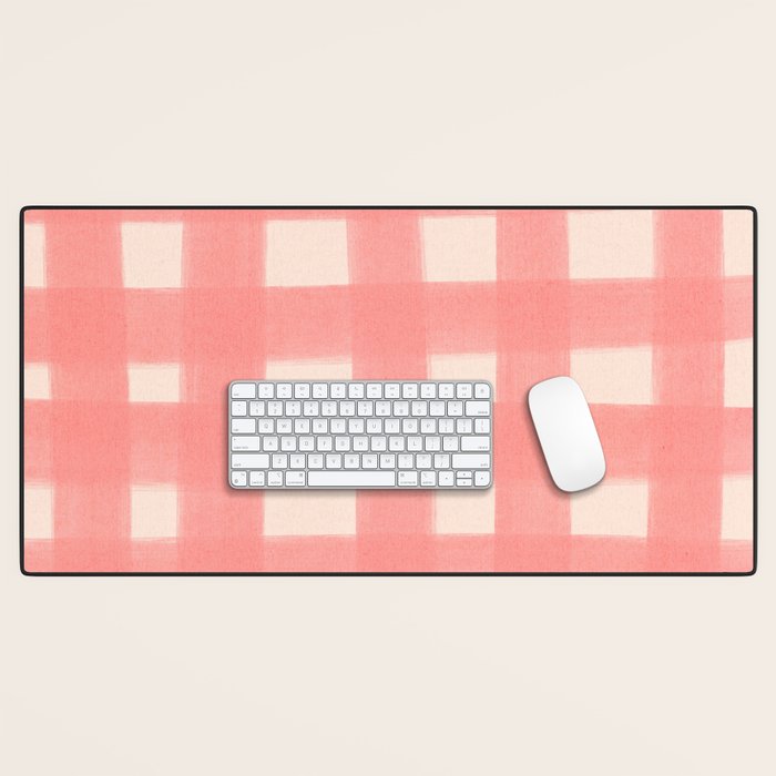 checks checks-pink rose Desk Mat Gallery Image 1
