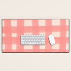 checks checks-pink rose Desk Mat Gallery Image 1