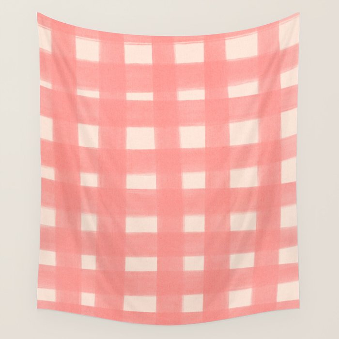 checks checks-pink rose Wall Tapestry Gallery Image 4