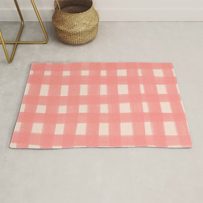 checks checks-pink rose Rug Gallery Image 1