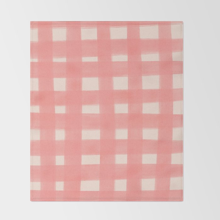 checks checks-pink rose Throw Blanket Gallery Image 2