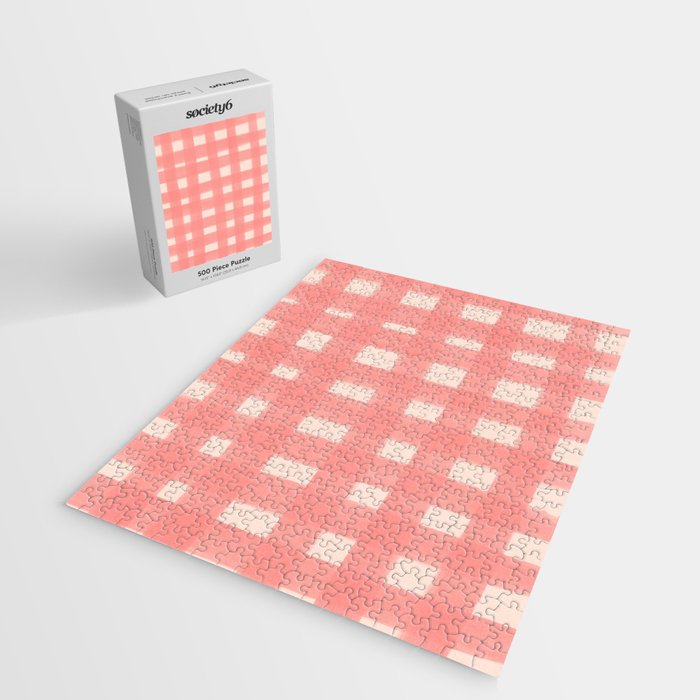 checks checks-pink rose Jigsaw Puzzle Gallery Image 2