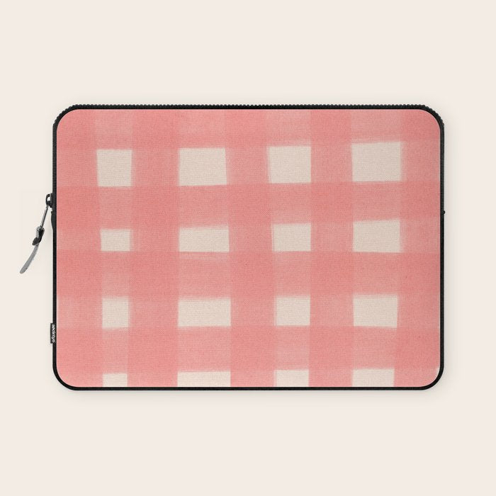 checks checks-pink rose Laptop Sleeve Gallery Image 1