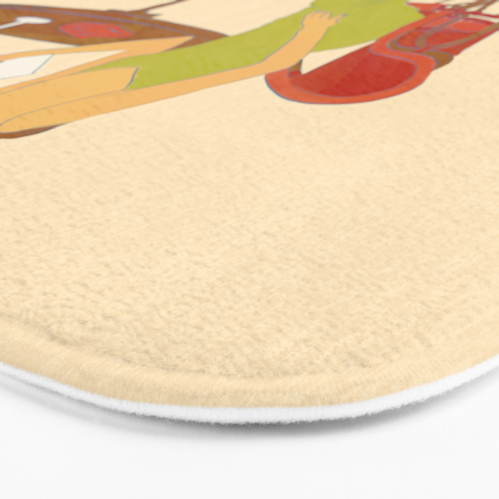 Woman at a Cafe in Rome Bath Mat Gallery Image 3