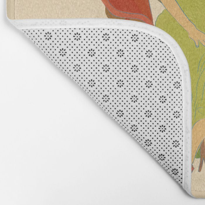 Woman at a Cafe in Rome Bath Mat Gallery Image 2