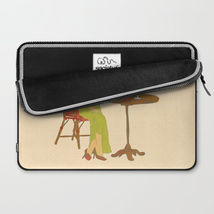 Woman at a Cafe in Rome Laptop Sleeve Gallery Image 2