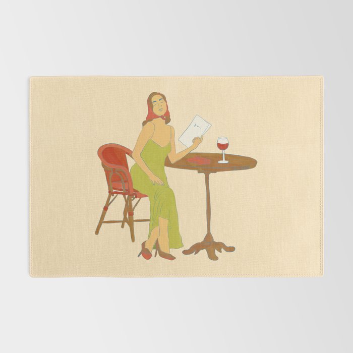 Woman at a Cafe in Rome Rug Gallery Image 2