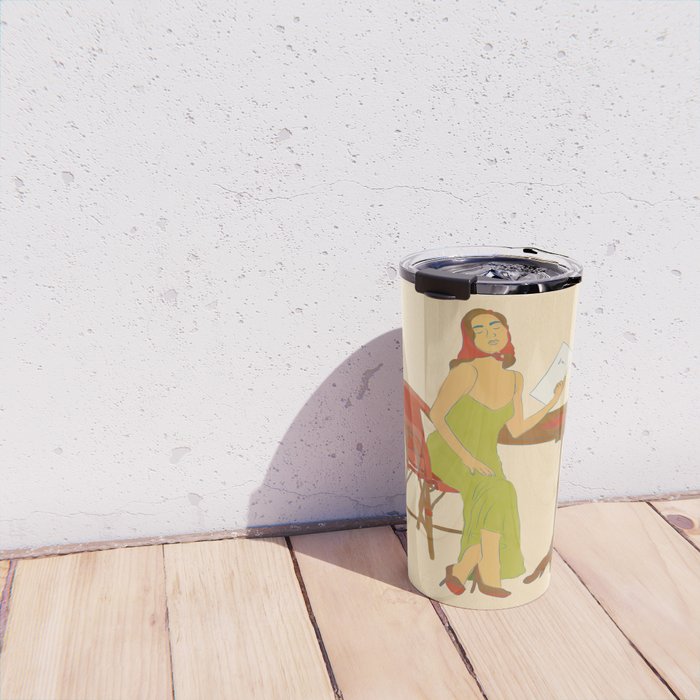 Woman at a Cafe in Rome Travel Mug Gallery Image 4