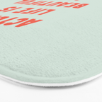 Actually Life is Beautiful and I Have Time typography print in pastel green and red Bath Mat Gallery Image 3