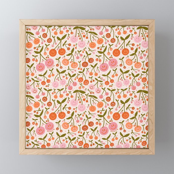 Happy Cherry Print Mini Art Print Gallery Image 1