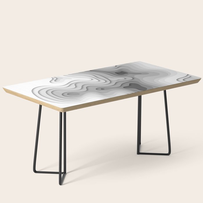 White Topographic Map Coffee Table Gallery Image 1