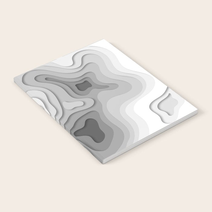 White Topographic Map Notebook Gallery Image 1