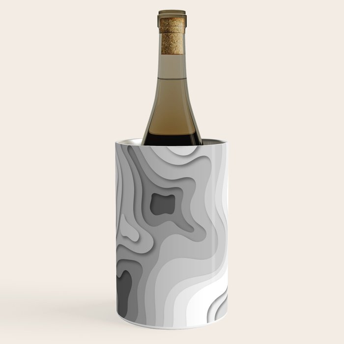 White Topographic Map Wine Chiller Gallery Image 3