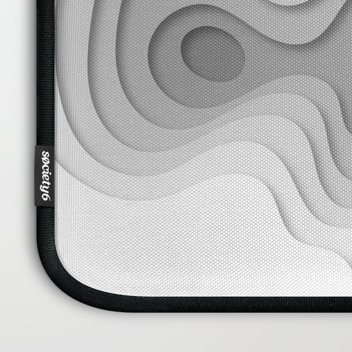 White Topographic Map Laptop Sleeve Gallery Image 3