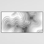 White Topographic Map Desk Mat Gallery Image 3