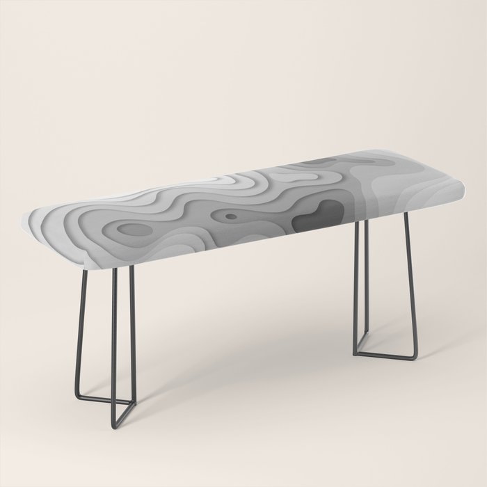 White Topographic Map Bench Gallery Image 1
