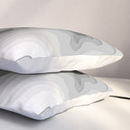 White Topographic Map Pillow Sham Gallery Image 3