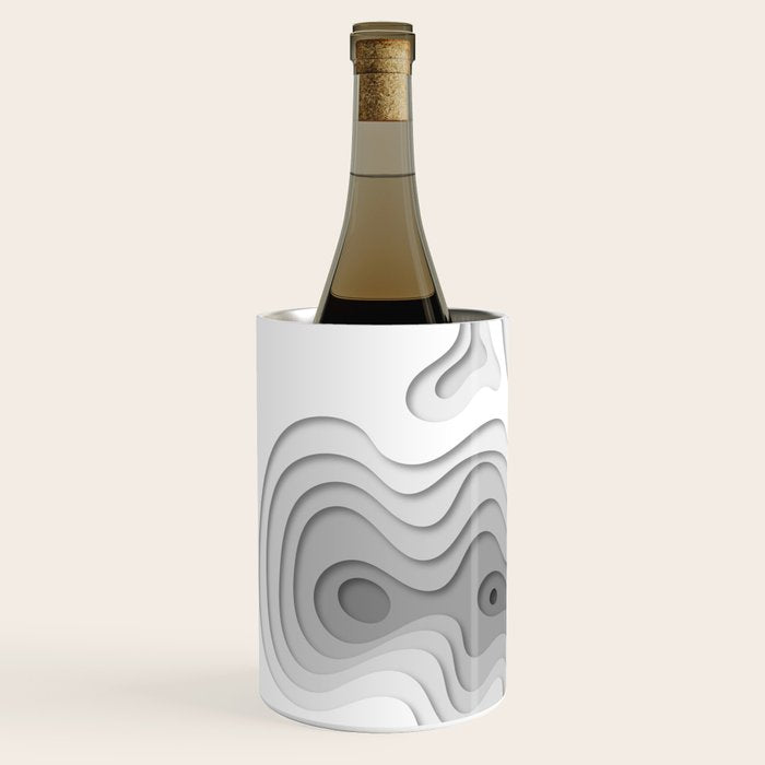 White Topographic Map Wine Chiller Gallery Image 2