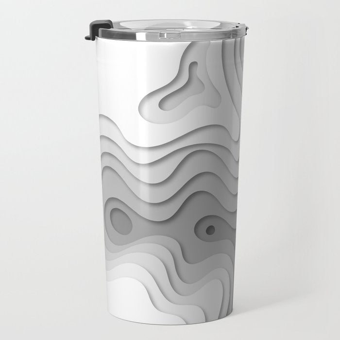White Topographic Map Travel Mug Gallery Image 3