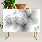 White Topographic Map Credenza Gallery Image 1