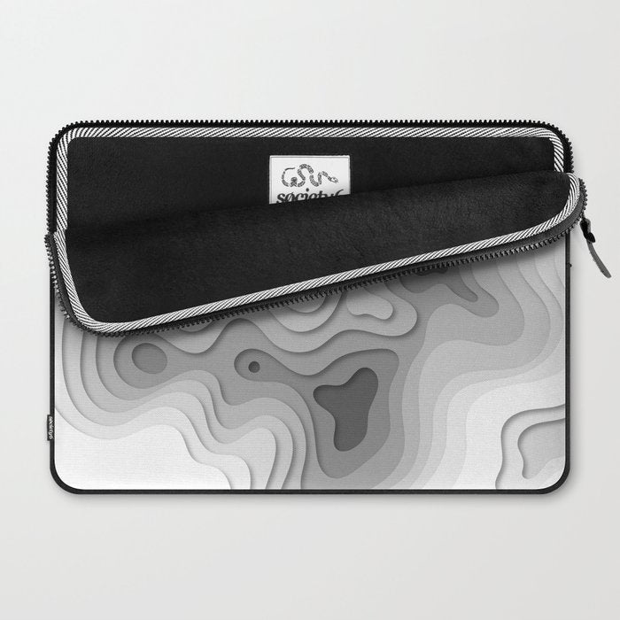 White Topographic Map Laptop Sleeve Gallery Image 2