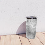 White Topographic Map Travel Mug Gallery Image 4