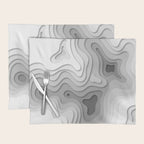 White Topographic Map Placemat Gallery Image 1