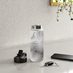 White Topographic Map Water Bottle Gallery Image 4