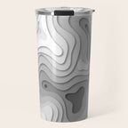 White Topographic Map Travel Mug Gallery Image 1