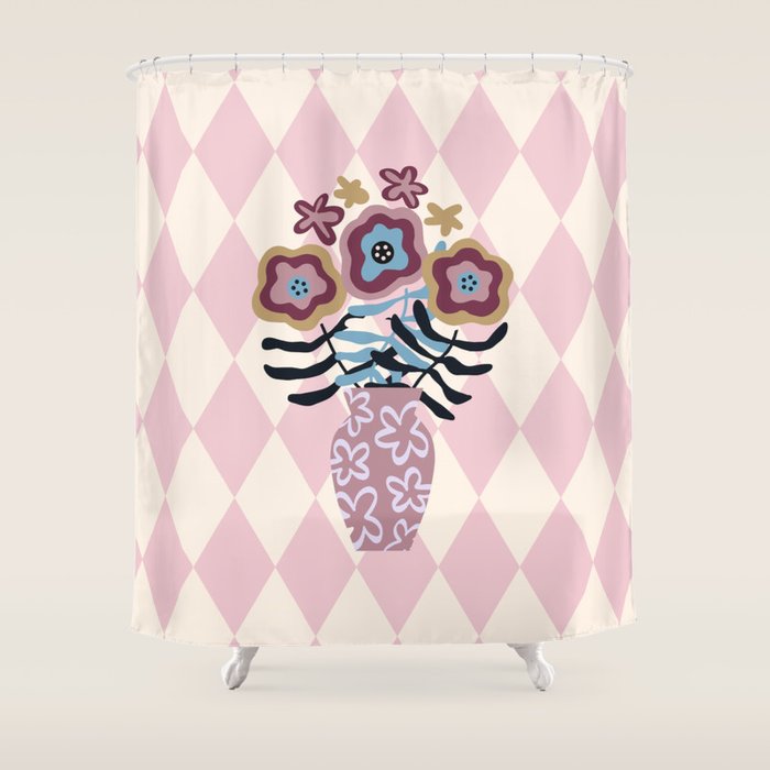 Harlequin Bloom Shower Curtain Gallery Image 1