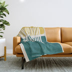 Teal Mustard MCM Bold Abstract Throw Blanket Gallery Image 1