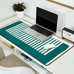Teal Mustard MCM Bold Abstract Desk Mat Gallery Image 2