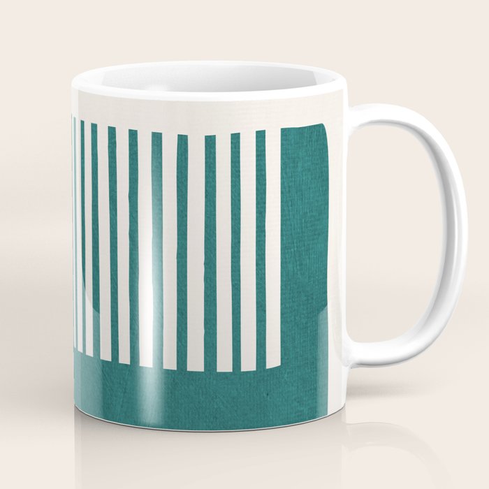 Teal Mustard MCM Bold Abstract Coffee Mug Gallery Image 1