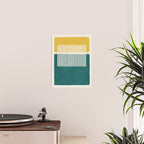 Teal Mustard MCM Bold Abstract Poster Gallery Image 2