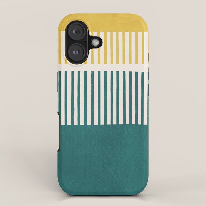 Teal Mustard MCM Bold Abstract iPhone Case Gallery Image 1