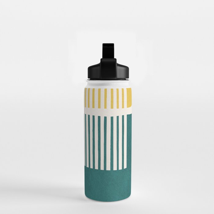 Teal Mustard MCM Bold Abstract Water Bottle Gallery Image 2
