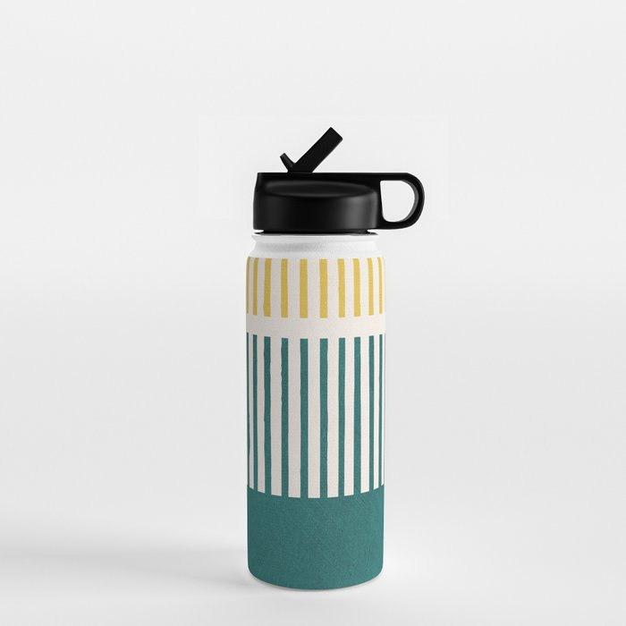 Teal Mustard MCM Bold Abstract Water Bottle Gallery Image 1