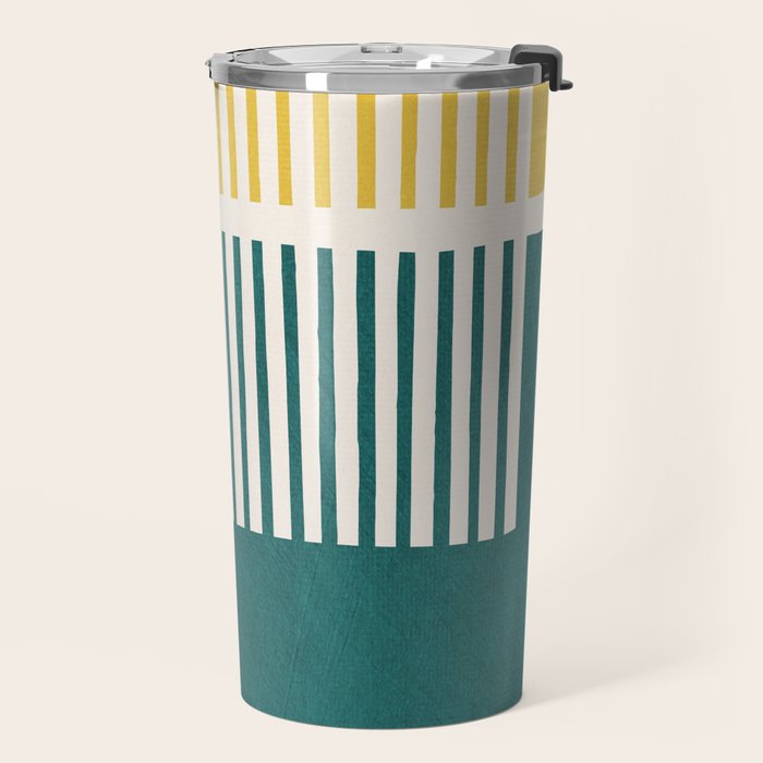 Teal Mustard MCM Bold Abstract Travel Mug Gallery Image 2