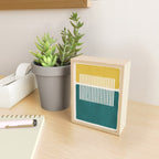 Teal Mustard MCM Bold Abstract Mini Art Print Gallery Image 2