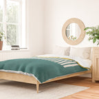 Teal Mustard MCM Bold Abstract Duvet Cover Gallery Image 2