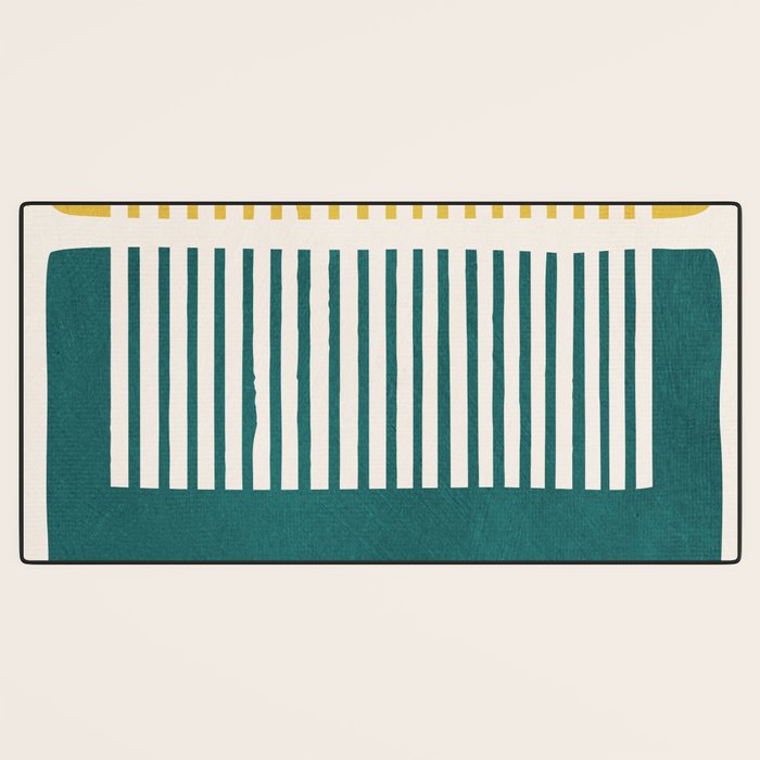 Teal Mustard MCM Bold Abstract Desk Mat Gallery Image 3